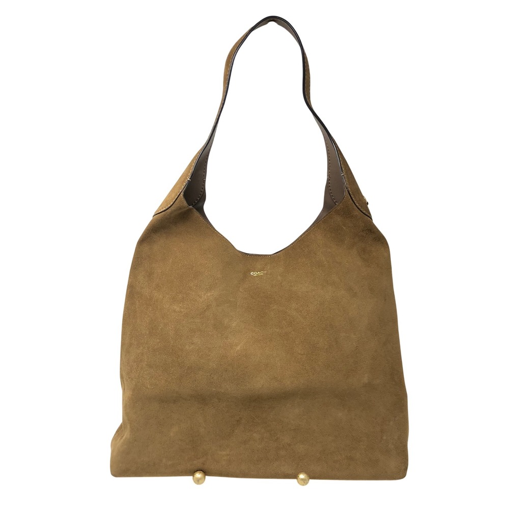 Coach Brooklyn 39 Suede Shoulder Bag Women Large Brown CW636 Brass Hardware